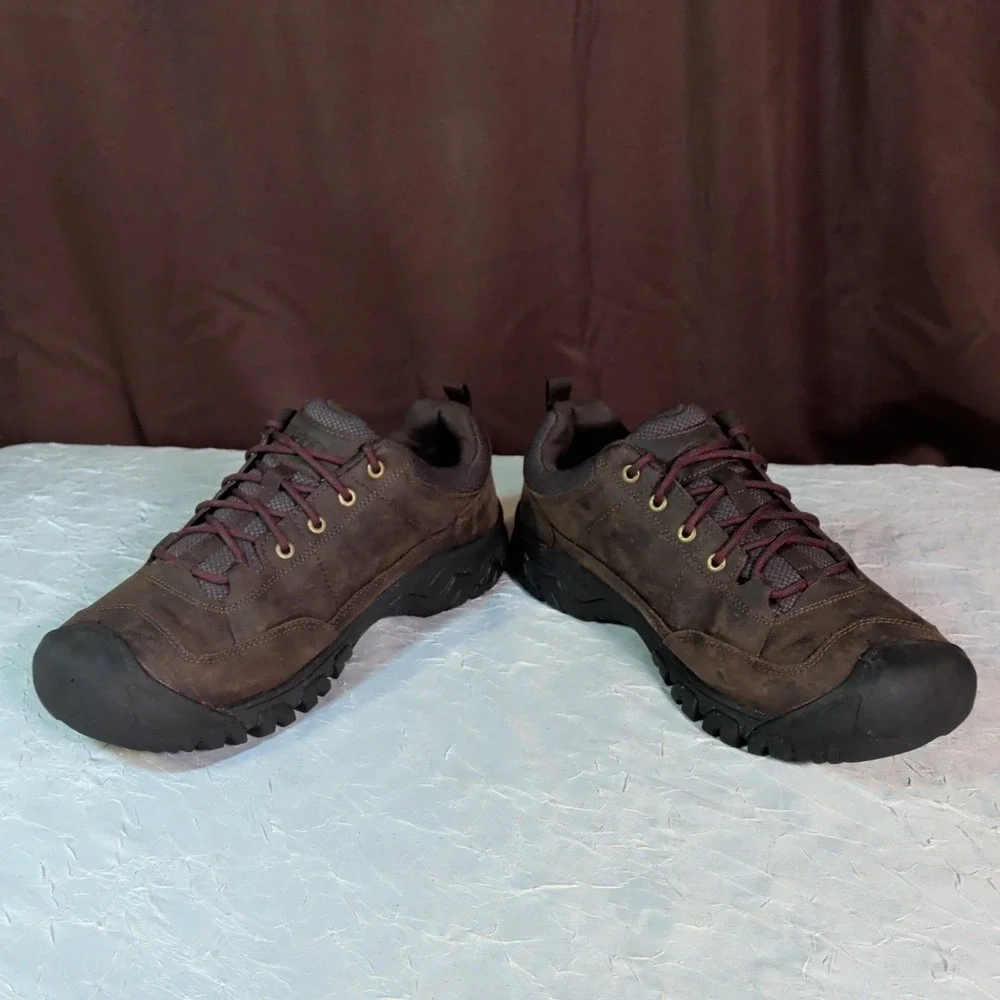 KEEN Targhee III Oxford Shoes Mens Size 12M Wide Brown Leather Hiking Sneakers
